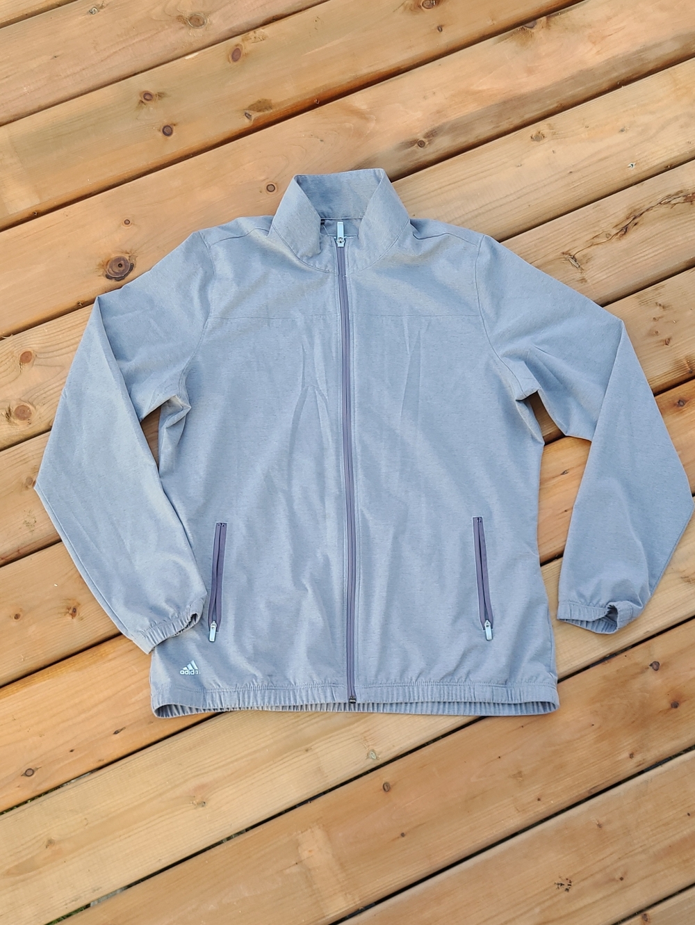 New Adidas Light Gray Full-Zip Utility Jacket Golf Women's Size L